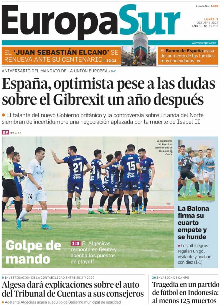 Portada de Europa Sur (España)