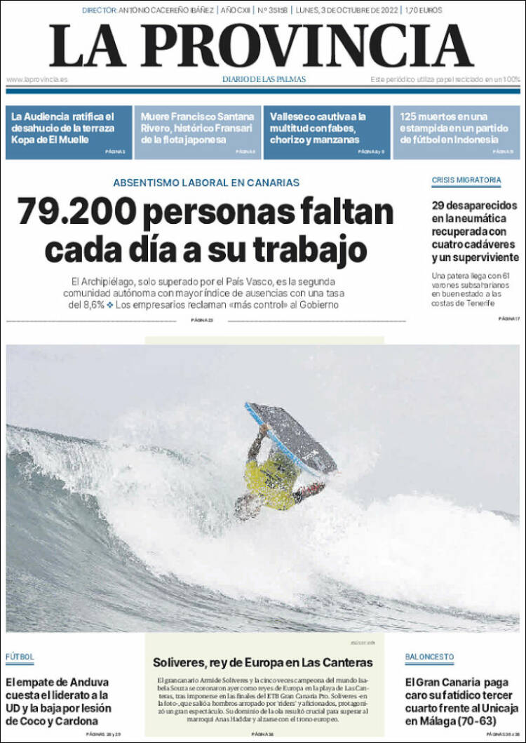 Portada de La Provincia (España)