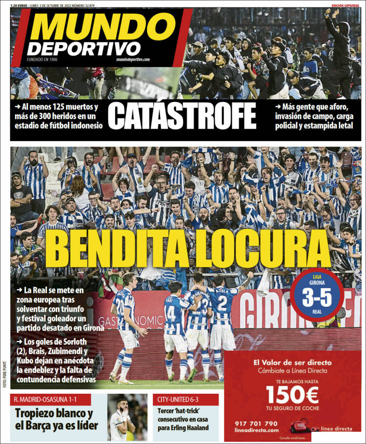Portada de Mundo Deportivo Gipuzkoa (España)