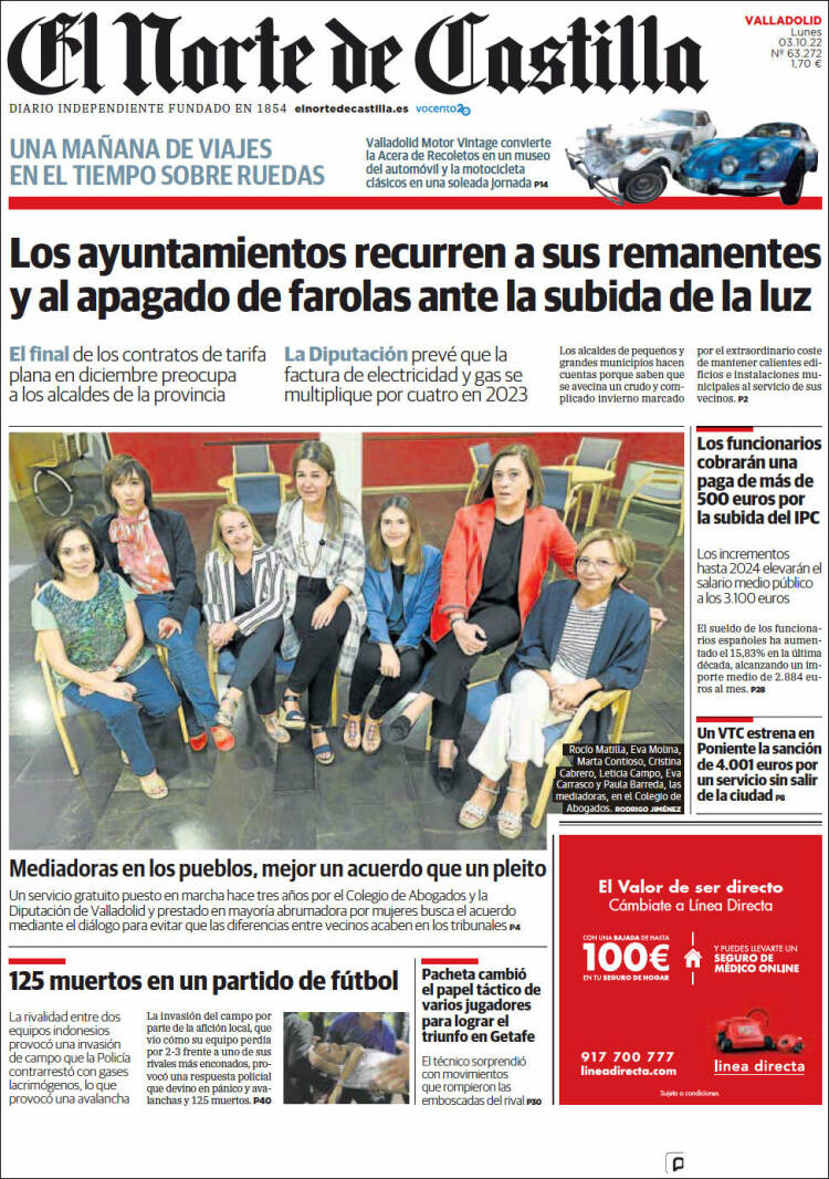Portada de Norte de Castilla - Valladolid (España)