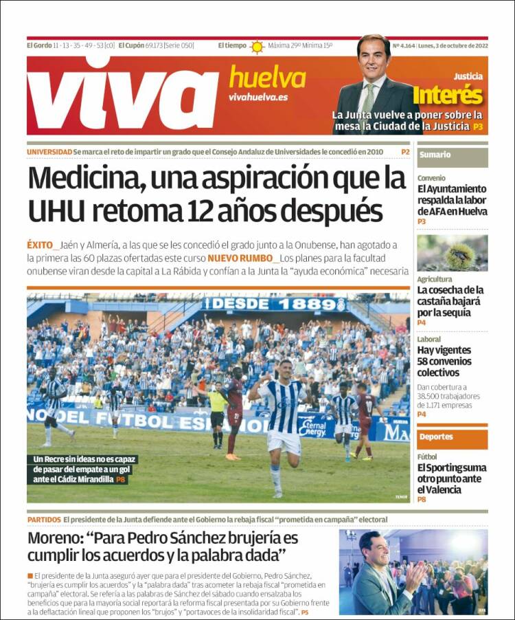 Portada de Viva Huelva (España)