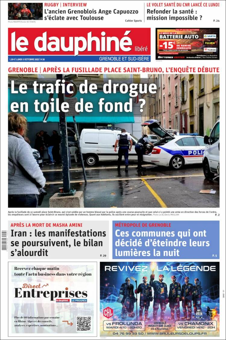 Portada de Le Dauphiné Libéré (France)