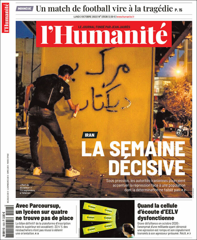 Portada de l'Humanite (France)