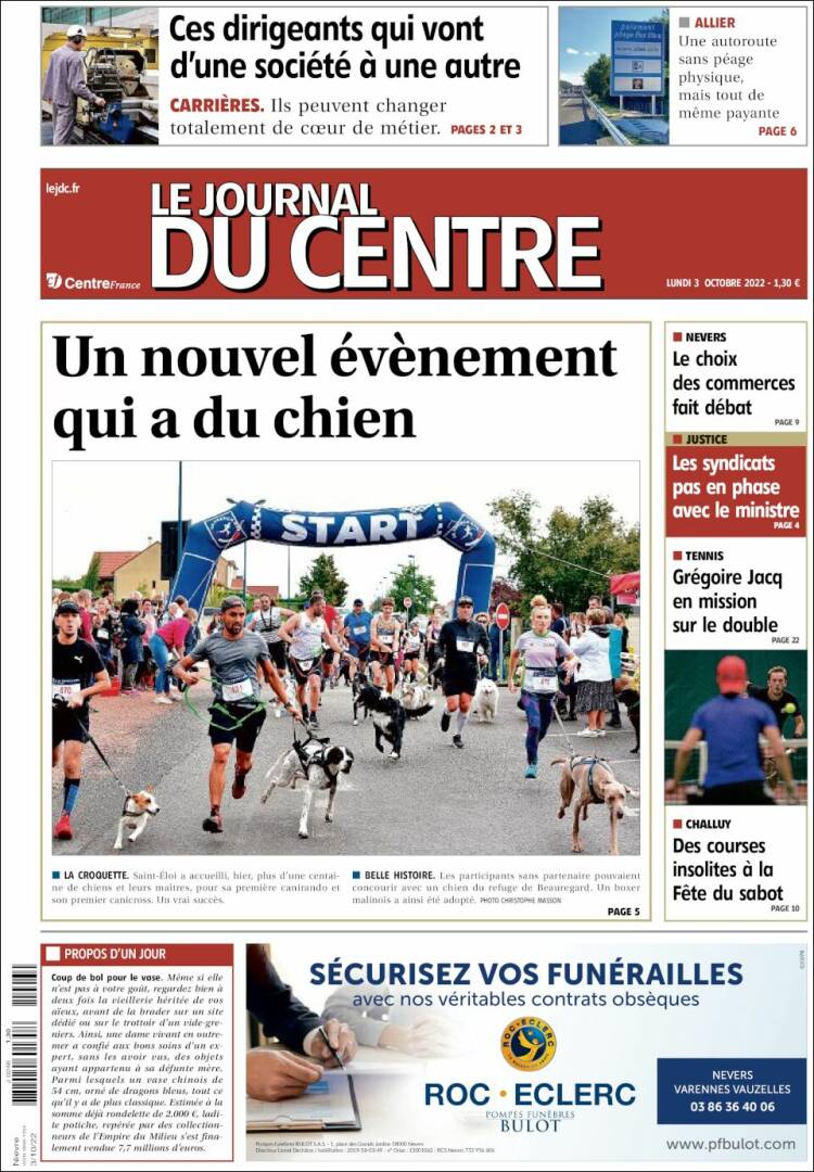 Portada de Le Journal du Centre (France)