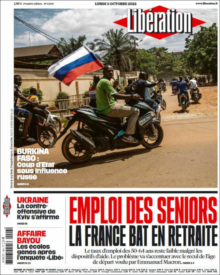 Portada de Libération (France)