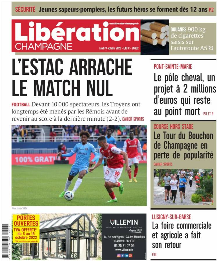 Portada de Libération Champagne (France)