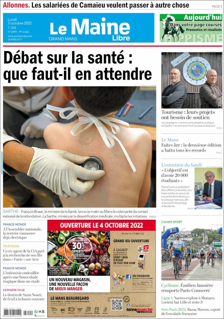 Portada de Le Maine Libre (France)