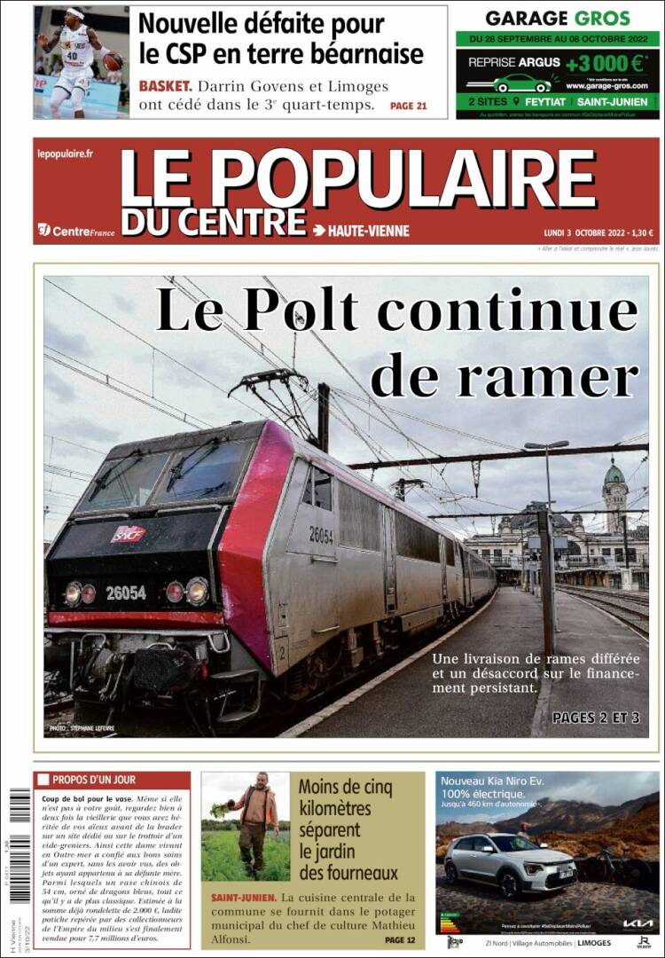 Portada de Le Populaire du Centre (France)