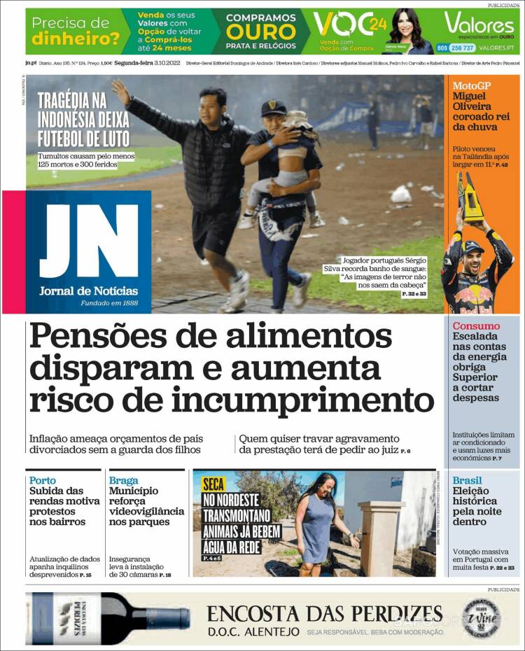 Portada de Jornal de Notícias (Portugal)