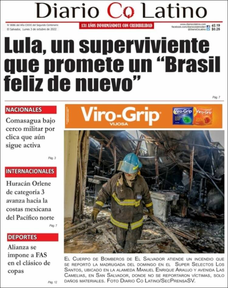 Portada de Diario Co Latino (El Salvador)