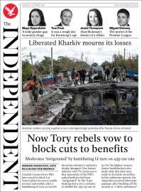 Portada de The Independent (Reino Unido)