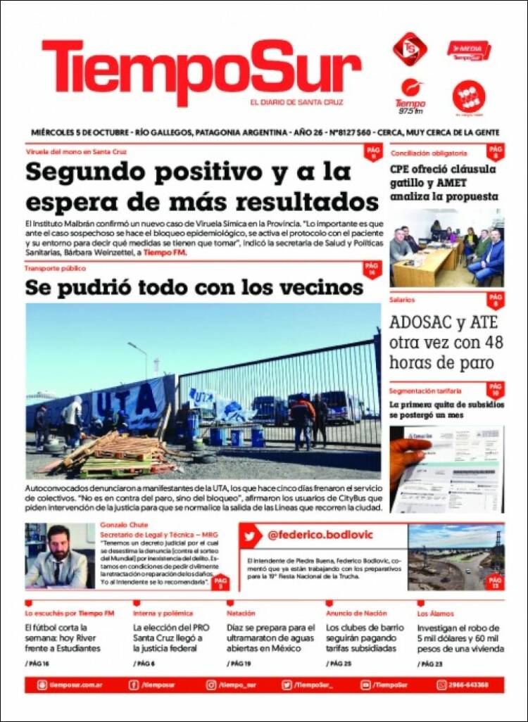 Portada de Tiempo Sur (Argentina)