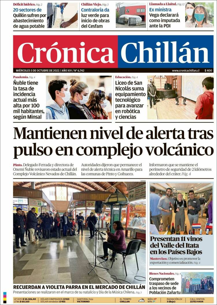 Portada de Crónica Chillán (Chile)