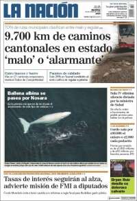 Portada de La Nación - Costa Rica (Costa Rica)