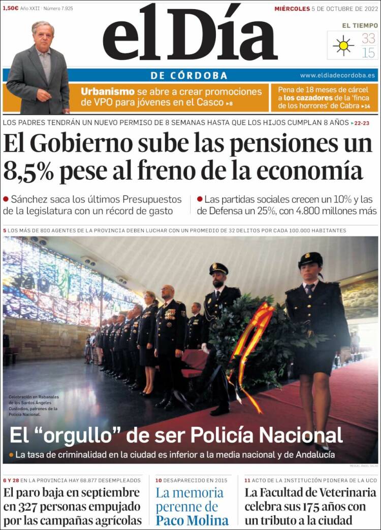 Portada de El Día de Córdoba (España)