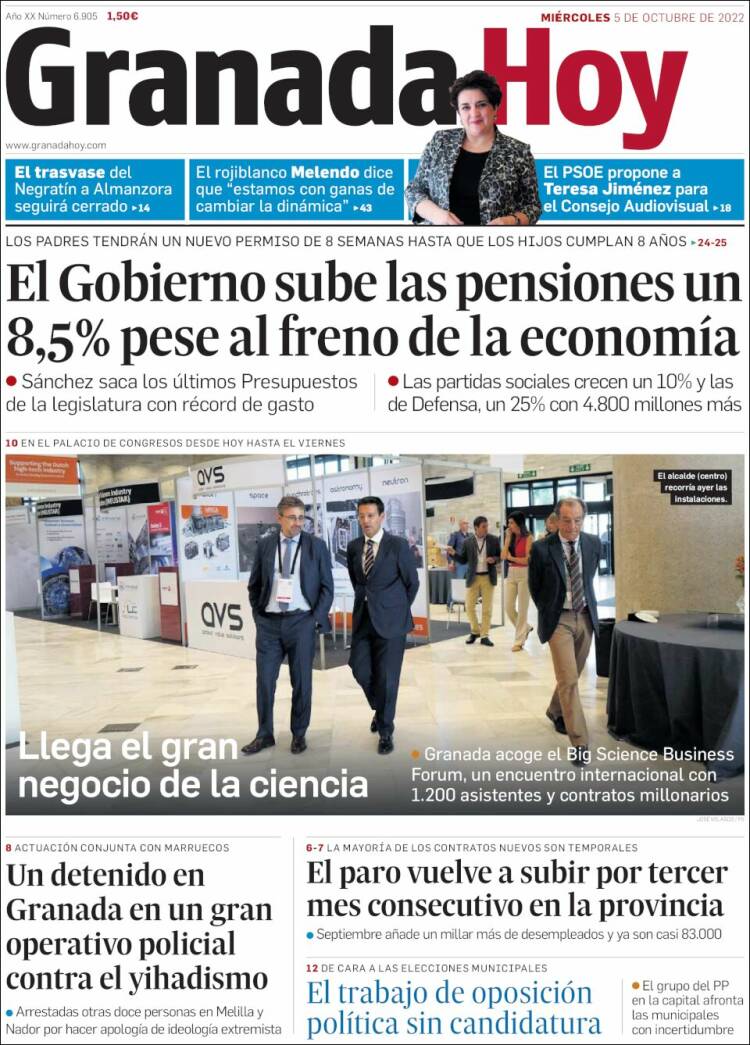 Portada de Granada Hoy (España)