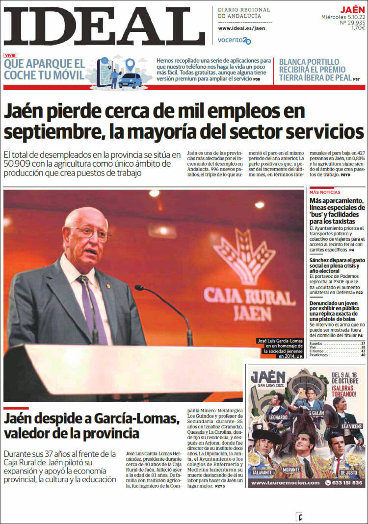 Portada de El Ideal de Jaén (España)