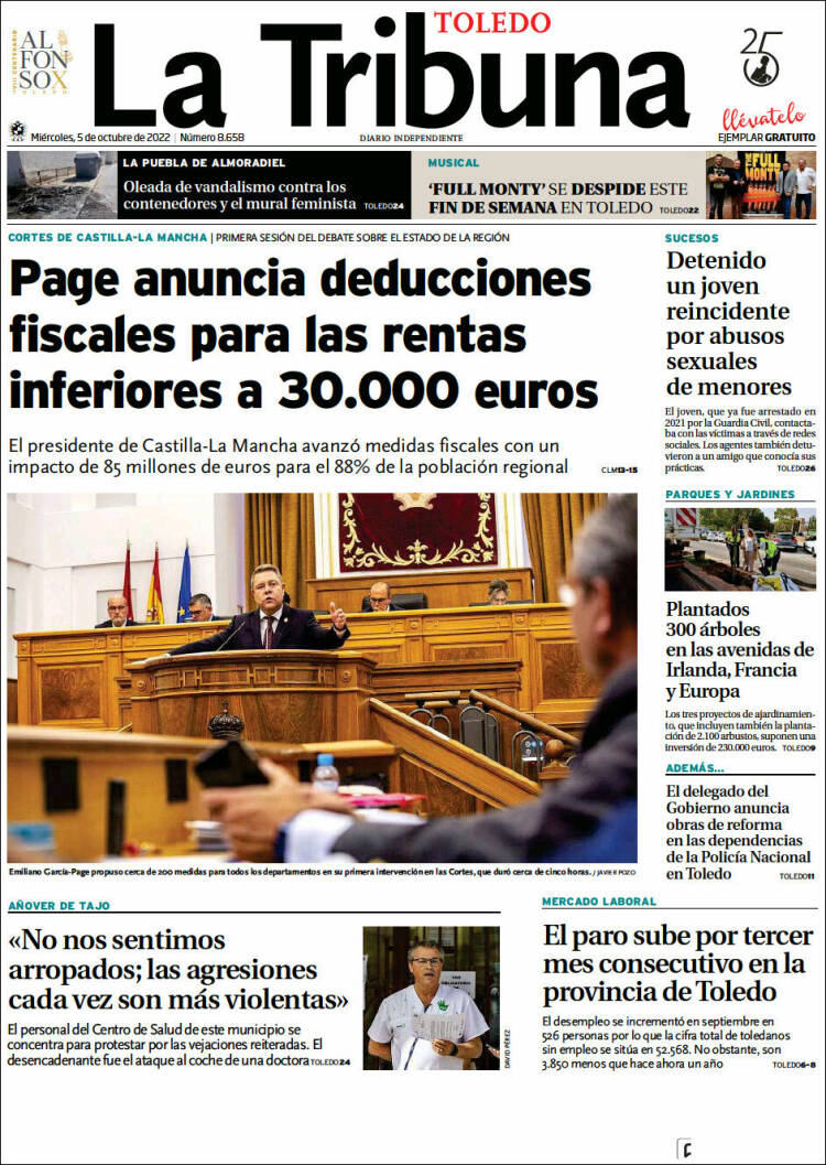 Portada de La Tribuna de Toledo (España)