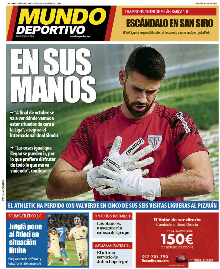 Portada de Mundo Deportivo Bizkaia (España)