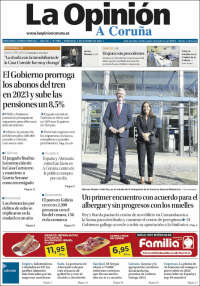 Portada de La Opinión de A Coruña (España)