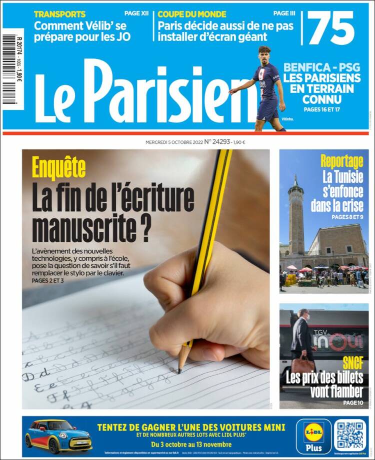 Portada de Le Parisien (Francia)