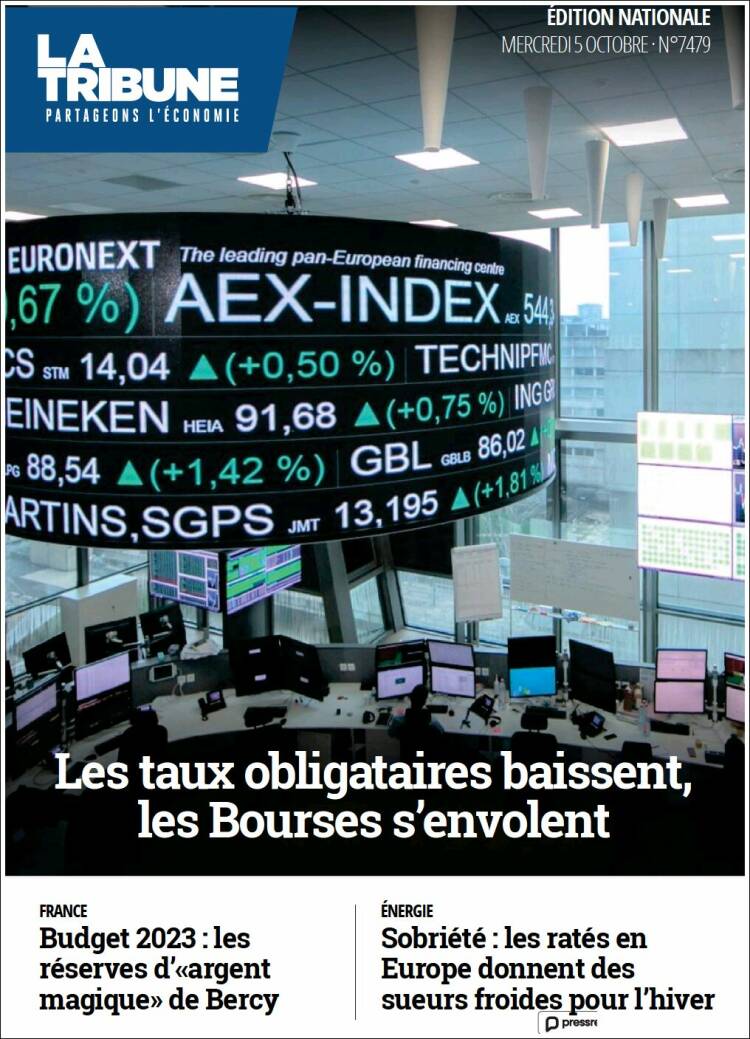 Portada de La Tribune (Francia)