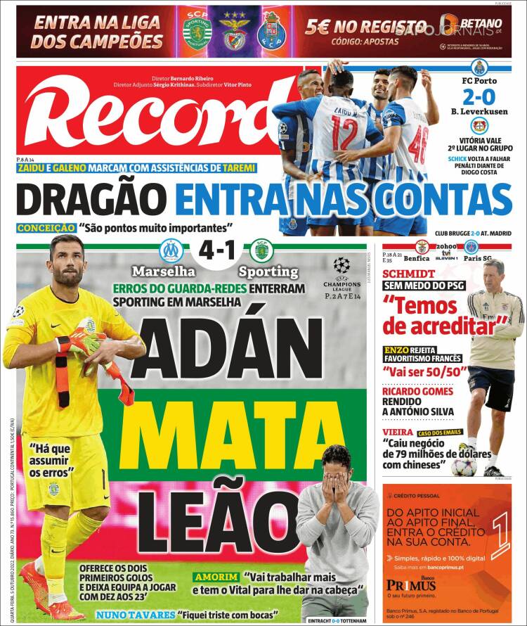 Portada de Record (Portugal)