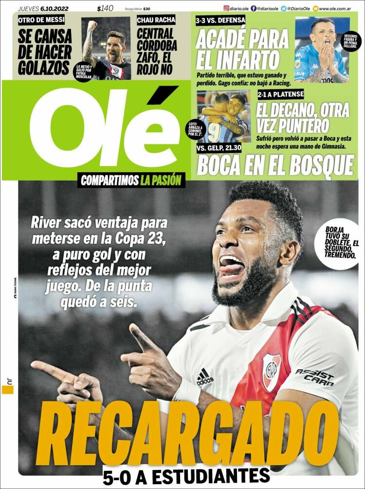 Portada de Olé (Argentina)