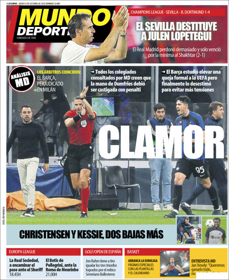 Portada de El Mundo Deportivo (Espagne)