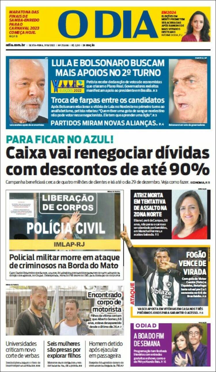 Portada de O Dia (Brasil)