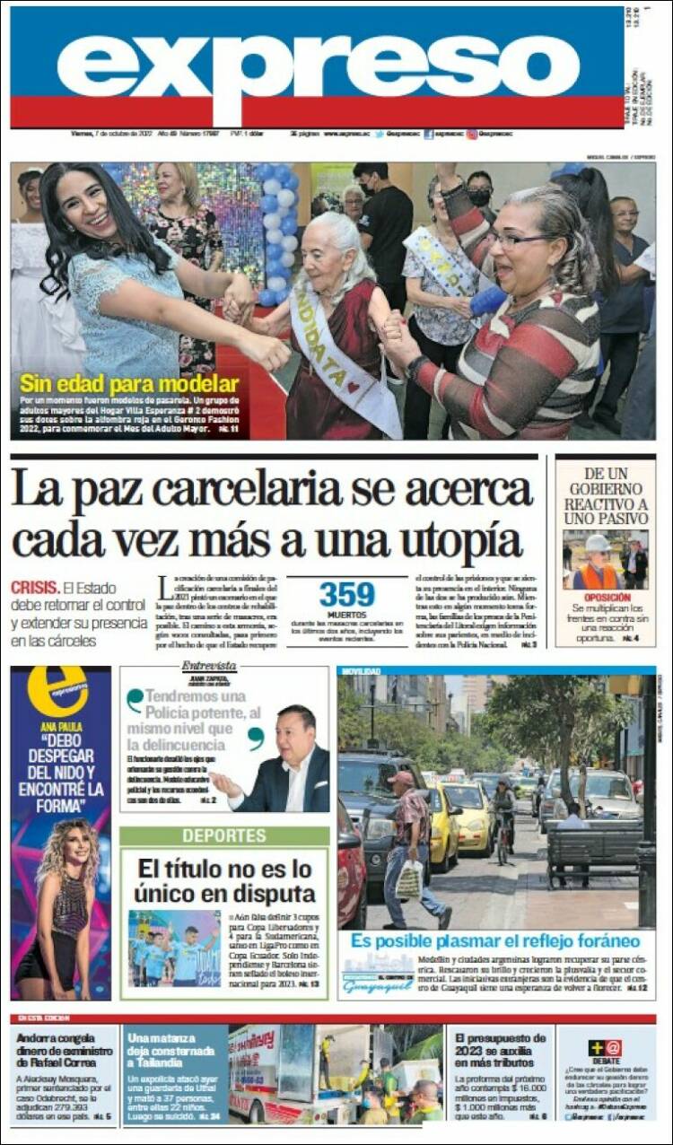 Portada de Expreso (Ecuador)