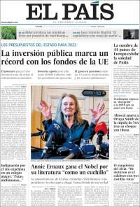 Portada de El País (España)