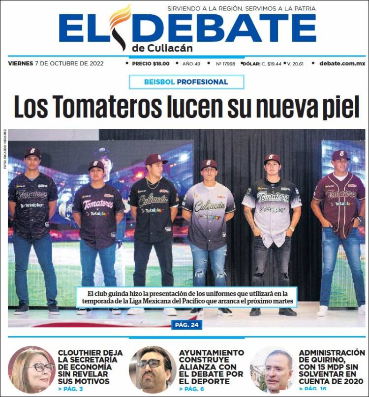 Portada de El Debate de Culiacán (Mexico)