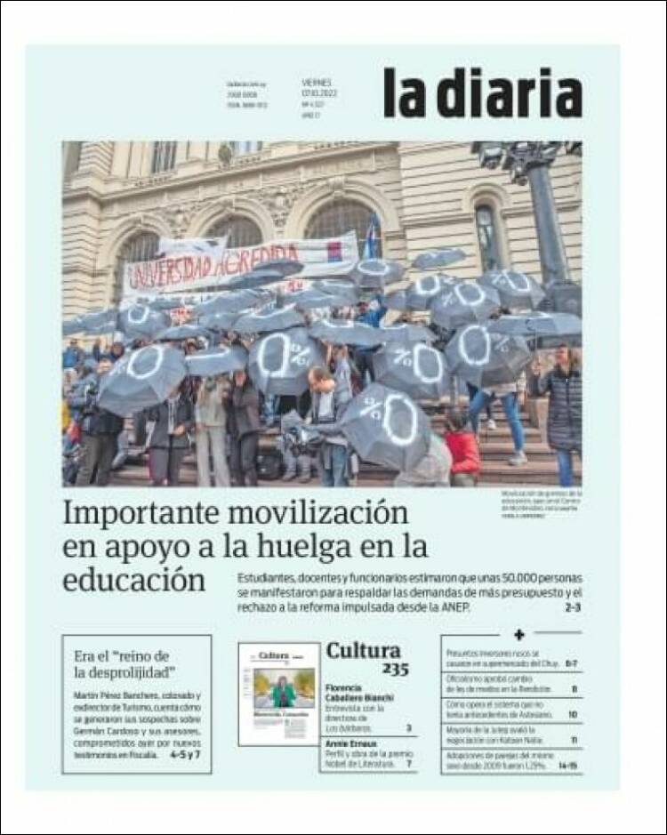 Periódico La Diaria Uruguay Periódicos De Uruguay Edición De
