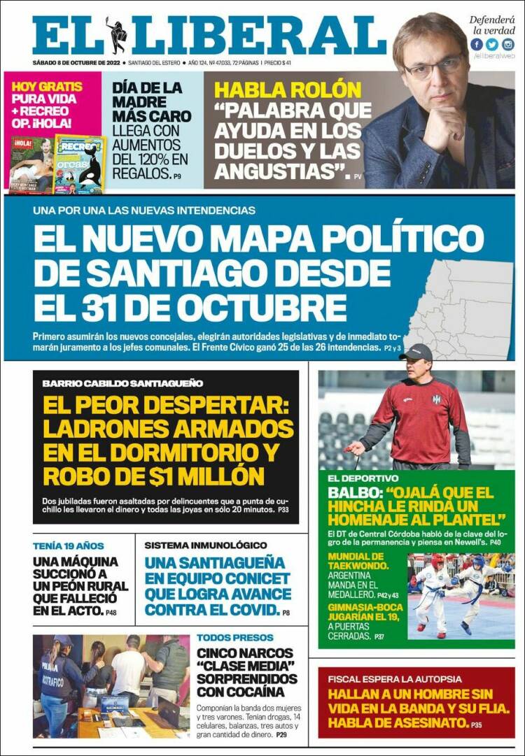 Portada de Diario El Liberal (Argentina)