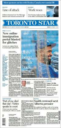 Portada de The Toronto Star (Canadá)