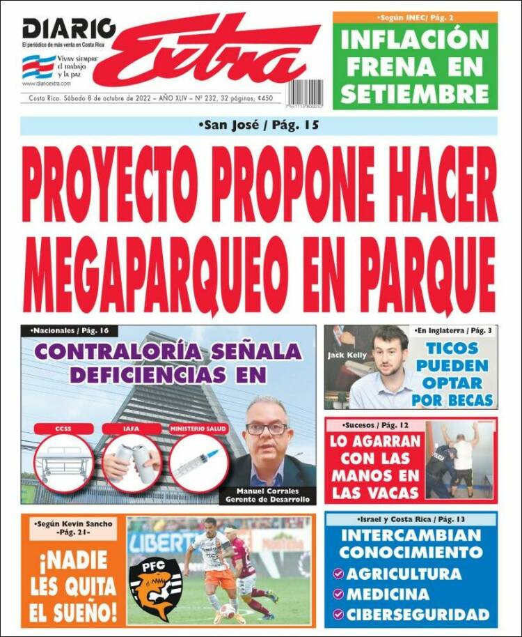 Portada de Diario Extra (Costa Rica)