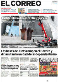 Portada de El Correo - Guipuzcoa (España)