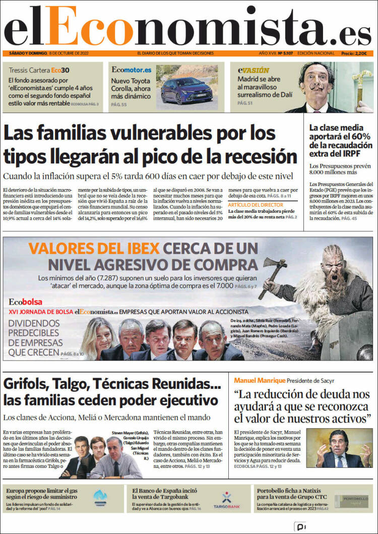 Portada de El Economista (Espa&ntilde;a)