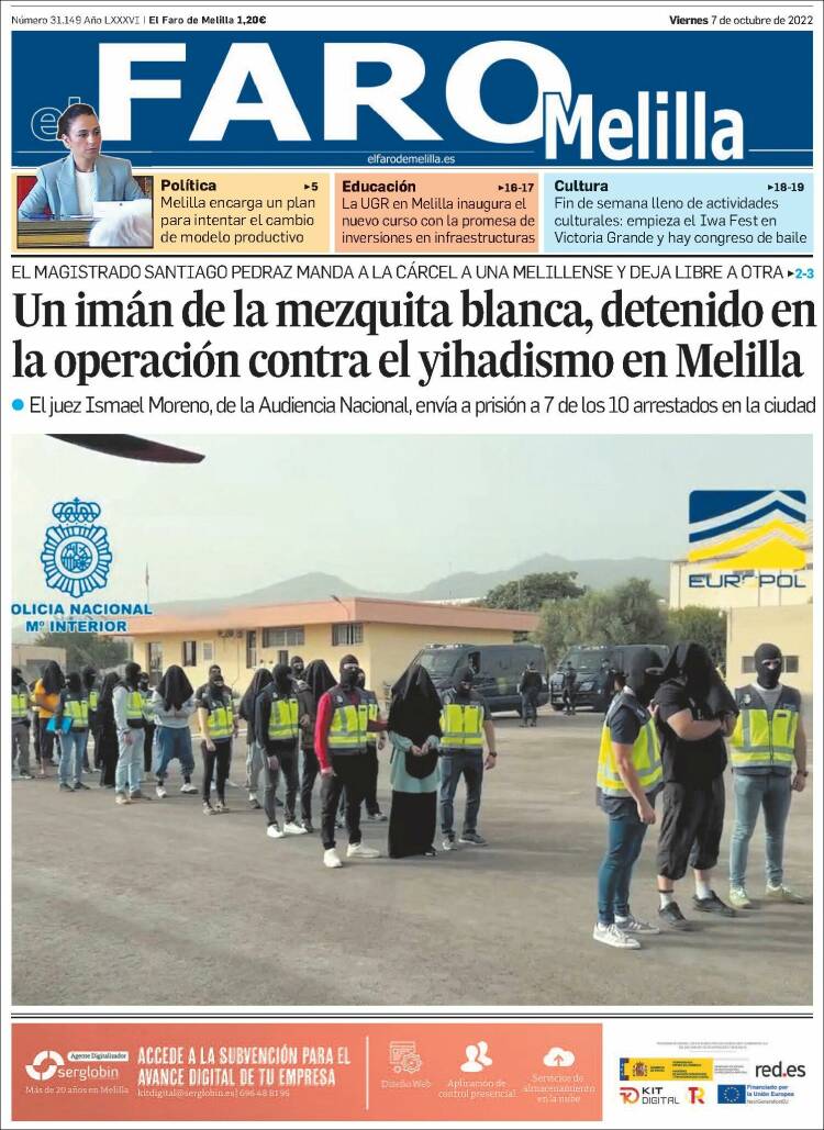 Portada de El Faro de Melilla (España)