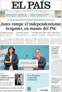 Portada de El País (España)