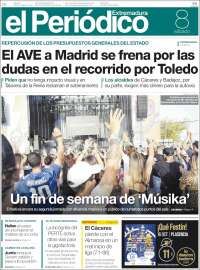 Portada de El Periódico de Extremadura (España)