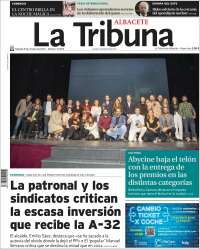 Portada de La Tribuna de Albacete (España)