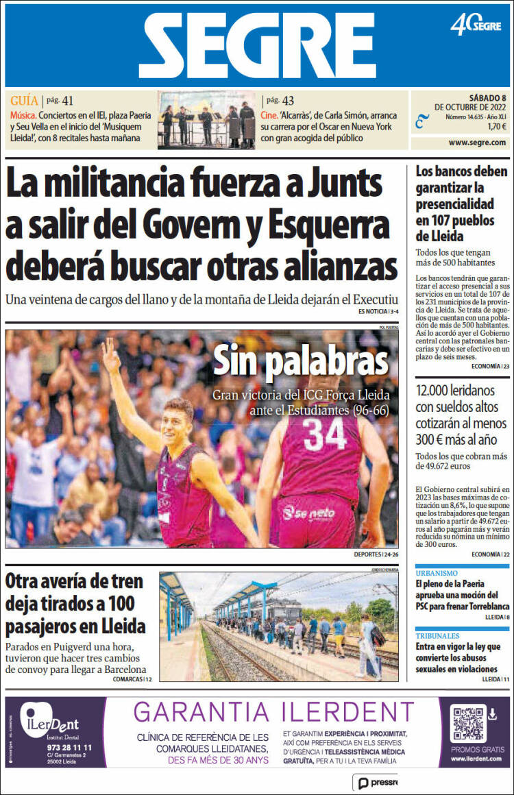 Portada de Segre  (España)