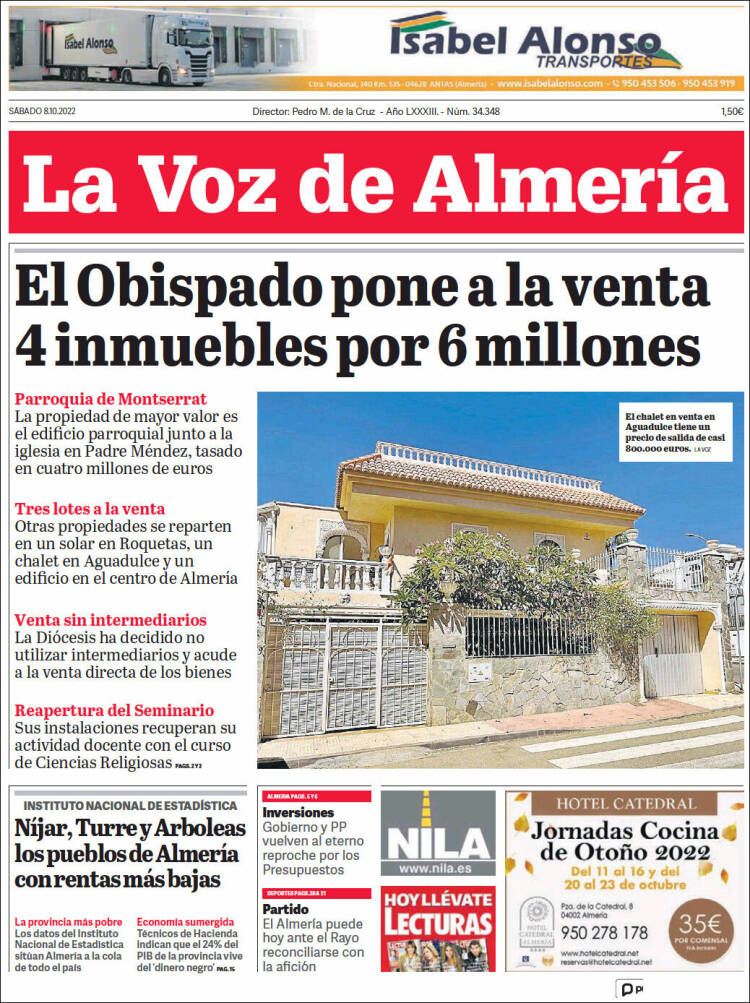 Portada de La Voz de Almería (España)