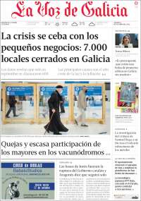 Portada de La Voz de Galicia (España)