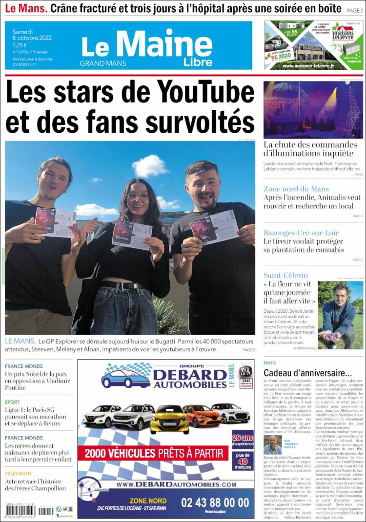 Portada de Le Maine Libre (Francia)