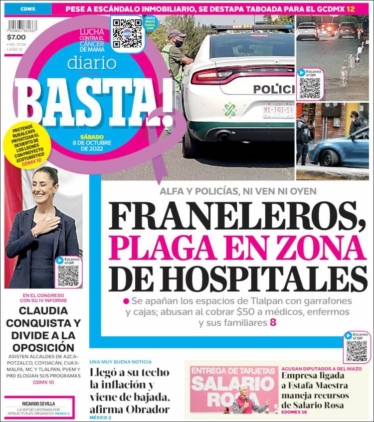 Portada de Diario Basta (México)