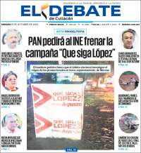 Portada de El Debate de Culiacán (México)