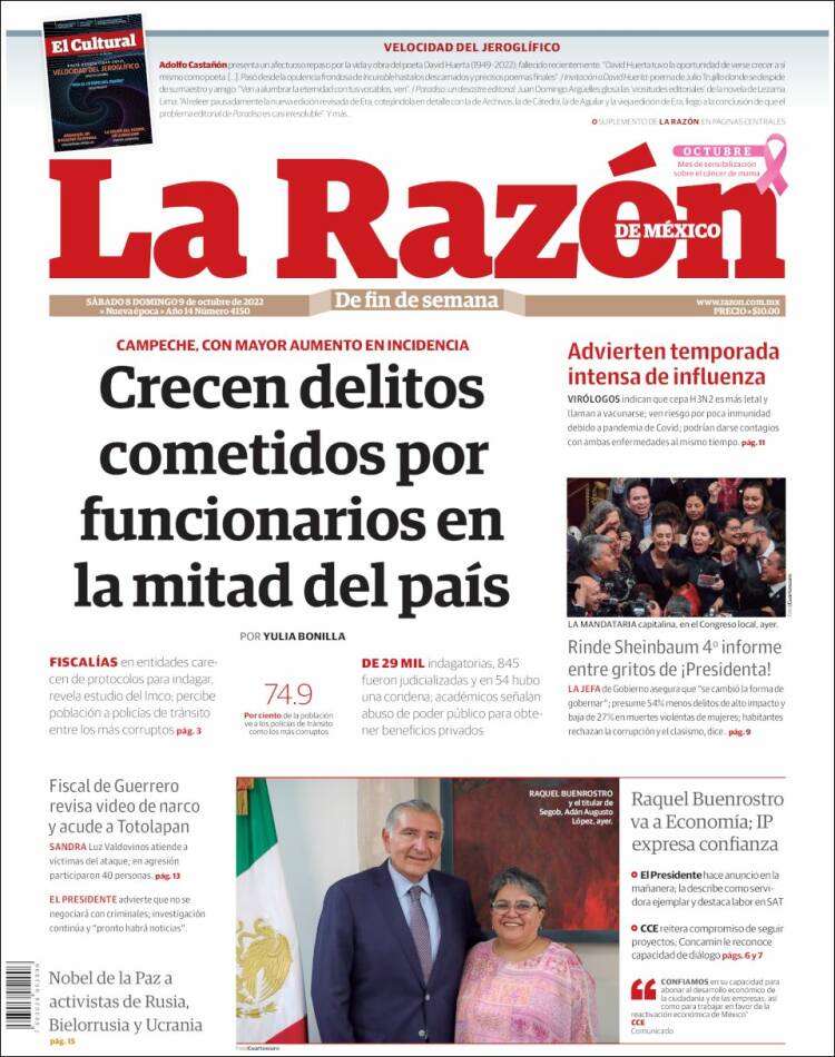 Portada de La Razón (México)